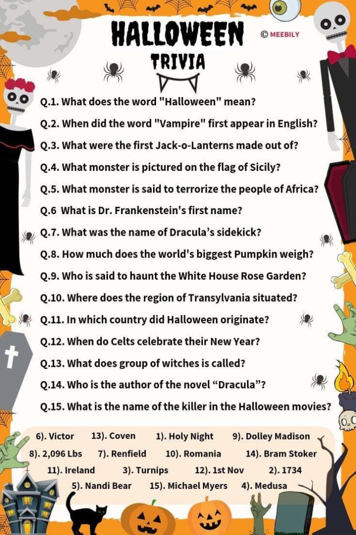 90 Halloween Trivia Questions Answers Meebily