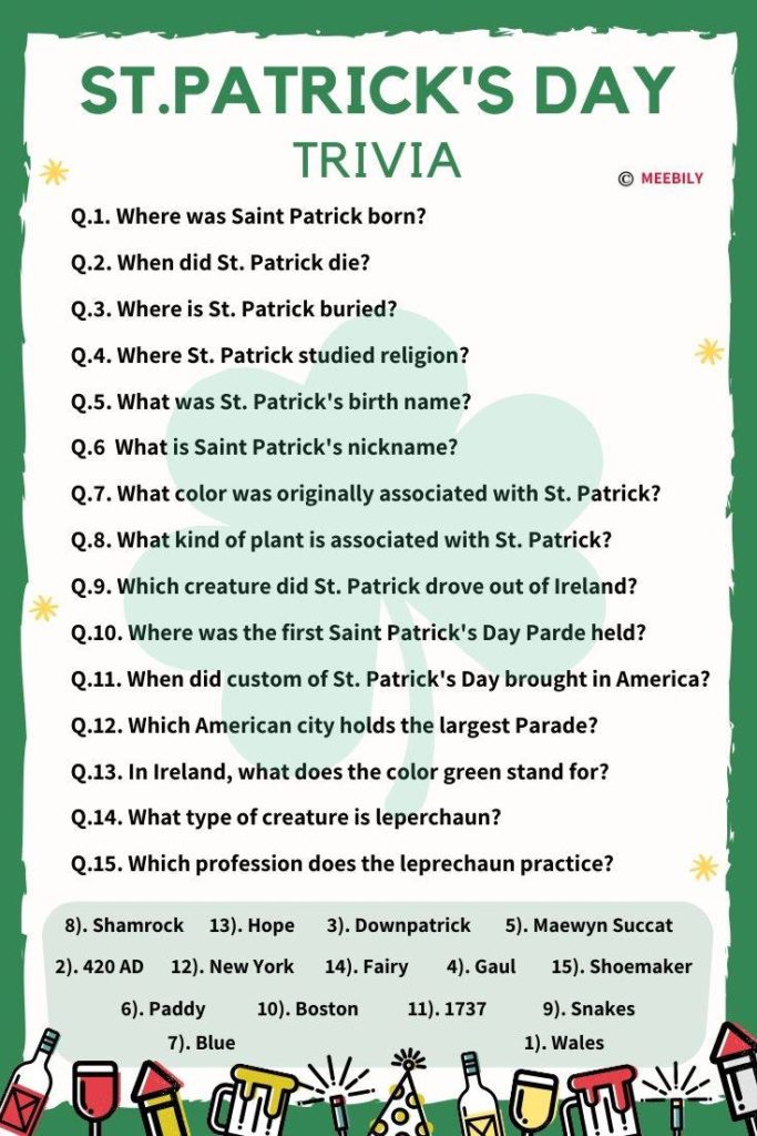 70+ St. Patrick’s Day Trivia Questions & Answers Meebily