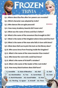 Disney Frozen Trivia Worksheet Meebily